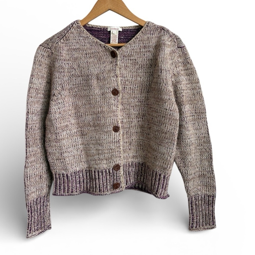 Sundance Button Front Cardigan Sweater Wool Cashmere Blend LARGE